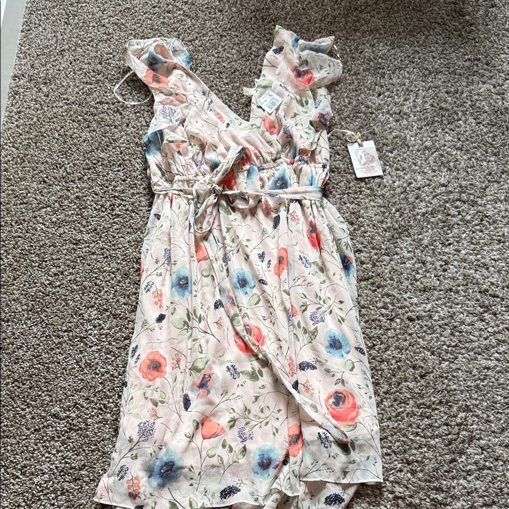 Floral Maternity Dress with Ruffle Sleeves